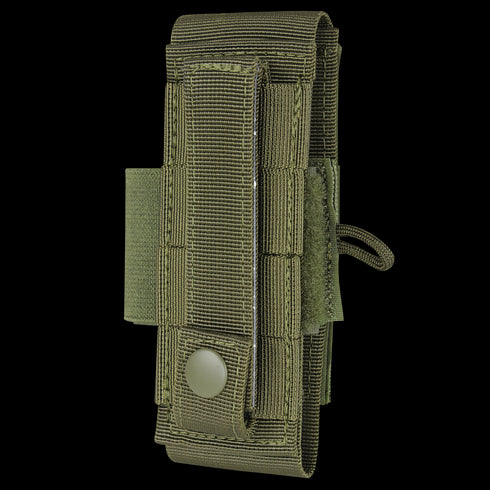 The Condor Universal TQ Pouch in Scorpion OCP features a snap-button flap and webbing for easy attachment to belts or backpacks—ideal for military use or bushcraft outings.